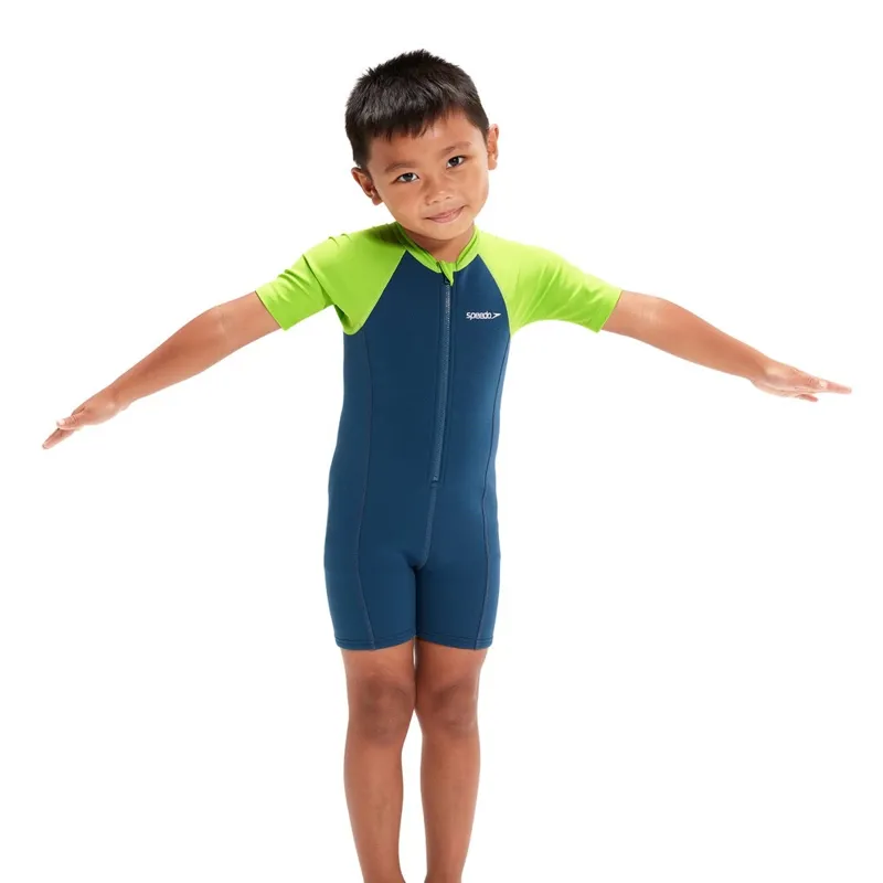 Speedo Toddler Boys LTS Essential Wetsuit Harmony Blue/Green Lizard-2